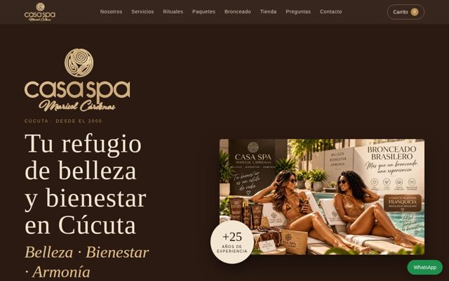 Tienda online de Casa Spa Marisol Cárdenas, diseñada por Marothz Company MCZ en Cúcuta